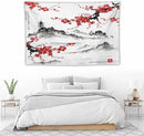 Cherry Blossoms Tapestry, Japanese Fuji Mountain Tapestry, Asian Japanese Wall Tapestry, Nature Landscape Tapestries for Bedroom Living Room Decor 60"x40" by CozyNest Decor