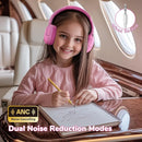 iClever BTH20 Active Noise Cancelling Headphones for Kids, 60H Play Time,Type C Fast Charging, Safe Volume 80dBA, Bluetooth5.4, Award-Winning Kids Headphones Wireless for iPad Tablet Airplane, Pink by TinyTreasures Baby Boutique