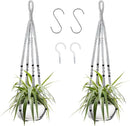 Augshy 2 Packs Macrame Hanging Planter, Indoor Hanging Planter Basket with Wood Beads Decorative Macrame Pot Hanger for Home Decor (Grey) by GreenHaven Gardens