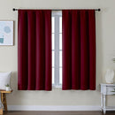 Simplebrand Ava Burgundy Short Blackout Curtains for Bedroom 54 Inches Long 2 Panels Set, Solid Thermal Insulated, Energy Saving Window Treatment Curtains Blackout Drapes, W40 x L54 Inch, Burgundy by TinyTreasures Baby Boutique