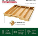 ROYAL CRAFT WOOD Luxury Bamboo Kitchen Drawer Organizer - Silverware Organizer - Utensil Holder and Cutlery Tray with Grooved Drawer Dividers for Flatware and Kitchen Utensils (5 Slot, Natural) by CozyNest Decor