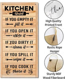 Hanging Kitchen Rules Wooden Sign, Rustic Kitchen Decor, Printed Wall Art, Funny Farmhouse Wall Decor by CozyNest Decor