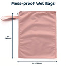 Tiny Twinkle Mess proof Waterproof Wet Dry Bag,2pk Reusable Wet Bags for Swimsuits&Baby Clothes,Leakproof Wet Bag,Waterproof Bag for Travel&Diaper bag,Wet Bags for Baby (Taupe, Dandelion) by TinyTreasures Baby Boutique