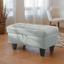 Ottoman Rectangular Storage Ottoman Bench, Faux Leather Footrest, Coffee Table, Stool Footstool with Hinged Lid for Living Room, Bedroom, Entryway, Gray, 35"x23.5"x17.5" by CozyNest Decor