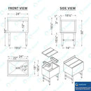 AmGood 18.5 in. x 24 in. Underbar Ice Bin with Sliding Lid | NSF | Stainless Steel Ice Chest with Sliding Lid by CozyNest Decor