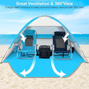 Gorich Beach Tent Sun Shelter for 3/4-5/6-7/8-10 Person with UPF 50＋ UV Protection, Lightweight & Easy Setup Beach Shade Canopy, Portable Beach Shade Tent Beach Cabana by TinyTreasures Baby Boutique