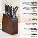 Magnetic Knife Block 10 x 9 Inches, Double Sided Magnetic Knife Holder and Kitchen Knife Organizer Storage, 7 Slots Acacia Wood Universal Knife Block for Chefs by CozyNest Decor