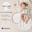 Baby Sleep Sack 6-12 Months, Cotton Detachable Long Sleeve Sleep Sack, 1.0 Tog Toddler Sleeping Sack with Temperature Strips, 2-Way Zipper Wearable Blankets for Newborns, Hot Air Balloon by TinyTreasures Baby Boutique