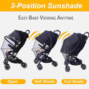 UPF50+ Sunshade Stroller Cover, Universal Breathable 3D Baby Mosquito Net, 2-in-1 Stroller Sun Shade with Two-Way Zipper, UV Protection, Privacy Netting for Stroller by TinyTreasures Baby Boutique