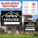 44 Pcs Open House Signs for Real Estate, Double Sided Open House Flag Kit, 7.6 x 5.4 Ft Black Banner Flag Poles Set for Outside, Directional Arrows Sign Stakes Balloons for Open House Supplies by CozyNest Decor