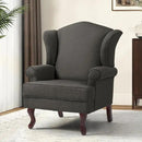 Accent Chair, High Back Upholstered Armchair with High Resilience Sponge & Wood Legs, Mid-Century Modern Comfy Single Sofa Reading Chairs for Living Room, Bedroom (Dark Grey, Set of 2) by CozyNest Decor