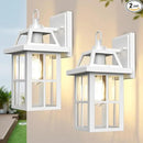 WIHTU Outdoor Light Fixture, White Porch Lights with Glass Shade, Waterproof Wall Sconce Light, Fixtures Exterior Wall Lighting, Aluminum Anti-Rust Front Door Lanterns by GreenHaven Gardens