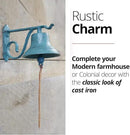 NACH Rustic Cast Iron Doorbell, Small Door Bells for Homes, Dinner Bell, Small Bell, Kitchen Door Bell, Turquoise Door Bell, 8.5x5x6.5 Inches, JS-90-091AT by GreenHaven Gardens