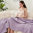 EMME Cotton Muslin Blanket King Size - Soft, Breathable Layering Blanket, 108"x90", All Season Gauze, Lavender by CozyNest Decor
