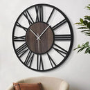 LEIKE 30" Oversized Large Wall Clocks,Silent,Non Ticking,Battery Operated Modern Round Big Wood Decorative Metal Wall Clock for Living Room, Bedroom,Kitchen,Farmhouse,Office Decor - Black,30 Inch by CozyNest Decor