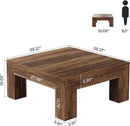 Tribesigns 39.4-Inch Square Coffee Table for Living Room, Farmhouse All MDF Accent Center Cocktail Table with Sturdy Wooden Legs, Easy Assembly, Dark Brown by CozyNest Decor