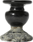 Creative Co-Op 2-Tone Sculptural Terracotta Pillar Candle Holder, Distressed Black by CozyNest Decor