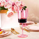 Ciaell 12 Pack Pink Plastic Wine Glasses - 14Oz Plastic Wine Glasses with Stem - Disposable Stemmed Wine Glass for Parties & Weddings & Outdoor by CozyNest Decor