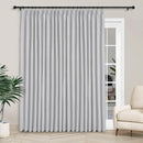 Macochico 100”Wx102”L 100% Blackout Pinch Pleated Linen Curtains for Sliding Door Bedroom Living Room Farmhouse Thermal Insulated Silver Grey Burlap Drapes with Tieback 1 Panel Shabby Chic Style by CozyNest Decor