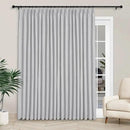 Macochico 100”Wx96”L Pinch Pleated 100% Blackout Linen Curtains Thermal Sliding Curtains for Bedroom Living Room Sliding Glass Door Farmhouse Shabby Chic Silver Grey Drapery with Tieback 1 Panel by CozyNest Decor