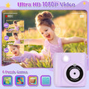 Instant Print Camera for Kids - 2.4 Inch Kids Camera Instant Print with Paper & 32G Card- Digital Children Toys as Christams Birthday Gifts for Girls Boys Age 3-12 - Purple by TinyTreasures Baby Boutique