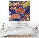 HZOHNAGO Japanese Tapestry Art Abstract Colorful Cherry Blossom Blue Background Pattern Printed Wall Tapestry Painting Wall Hanging for Bedroom Living Room Dorm 60" W x 60" H by CozyNest Decor