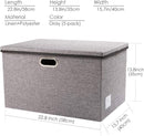 PRANDOM Extra Large Collapsible Storage Bins with Lids [5-Pack] Linen Fabric Foldable Storage Baskets Boxes Organizer Containers Cube with Cover for Bedroom Closet Office Nursery (22.8x15.75x13.8) by TinyTreasures Baby Boutique