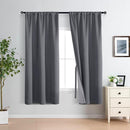 XWZO Full Blackout Curtains 63 Inches Long with Tiebacks- Heat and Light Blocking Rod Pocket Window Drapes with Black Liner Backing for Bedroom/Kid's Room, Dark Grey, W42 x L63, Set of 2 Panels by TinyTreasures Baby Boutique