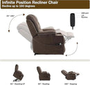 Power Lift Recliner Chair for Elderly with Massage and Heating, Ergonomic Electric Recliner Chair Single Sofa for Adults with Remote Control USB Port, Cup Holders, Side Pockets by CozyNest Decor