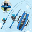 Kids Fishing Pole Set, Telescopic Fishing Rod Reel Combo Kids Starter Kit with Lures Tackle Box, Foldable Stool and Portable Bag for Boys Girls Younth by TinyTreasures Baby Boutique