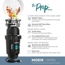 Moen Prep Series PRO Continuous Feed Compact Garbage Disposal for Kitchen Sink with Power Cord, GXP50C by CozyNest Decor