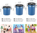 ShanSon Coffee Canister Airtight Coffee Container Stainless Steel Coffee Bean Storage Container with CO2 Release Valve and Scoop Coffee Canister for Beans,Grounds,Sugar,Flour,Tea,Cereal,22OZ,Blue by CozyNest Decor