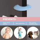 Door Pinch Guard and Door Slam Stopper, Durable Silicone Door Finger Pinch Guard, Prevents Finger Pinch Injuries, Slamming Doors, Door Safety for Kids, 4 Packs Blue Basic. by TinyTreasures Baby Boutique