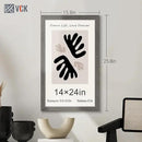 VCK 14x24 Frame 3 Pack, Gray Solid Wood Picture Frame, Exclusive Wood Grain, Wall Gallery Frame by CozyNest Decor