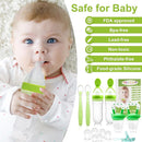 WAJIAYON Baby Fruit Feeder Pacifier - 6 Pack | 2 Infant Food Feeder Pacifier & 2 Baby Food Dispensing Spoon | Fresh Fruit Teethers for Babies | Silicone Feeder Babies,Infant Teething Feeders (Green) by TinyTreasures Baby Boutique