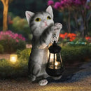 Solar Cat Garden Statue: Outdoor Cat Statues for Garden with Lights for Yard Art Lawn Ornaments Porch Patio Balcony Home House - Gardening Gifts for Women Grandma Mom by CozyNest Decor