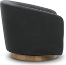 CHITA Swivel Accent Chair, FSC Certified Upholstered Velvet Barrel Chair for Living Room Set of 2, Fully Assembled, Grey by CozyNest Decor