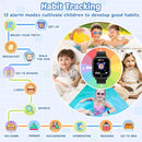 Waterproof Smart Watch for Kids with 32 Games Dual Camera Video Habit Tracking Music Player Pedometer Screen Protectors Lanyard, HD Touchscreen Kids Smart Watch Toy Birthday Gift for 3-12 Year Old by TinyTreasures Baby Boutique