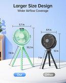 SWEETFULL Portable Stroller Fan with Display 4000mAh Battery Powered Mini Clip On Fan, 4-Speed Rechargeable Small Personal Cooling for Baby Car Seat Crib Travel - Green by TinyTreasures Baby Boutique