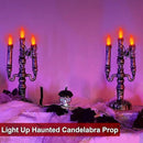 TURNMEON 2 Pack Halloween Candles Halloween Decorations LED Flame Less Candelabra 3-Flickering Lamp Light Up Battery Operated Candles Holder Spider Decor Indoor Table Home Haunted Party by CozyNest Decor