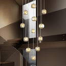 Flush Mount Chandelier,Crystal Pendant Light with 12 G9 LED Bulbs,Chandelier Hanging Flush Mount Lighting Fixtures for Spiral Staircase,Foyer,Entryway,Living Room(12 Lights,3000K) by CozyNest Decor