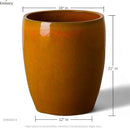 Emissary Bullet 18 in. Bright Orange Ceramic Round Planter (18 in. L x 18 in. W x 21 in. H) with Drainage Hole by CozyNest Decor