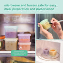 Olababy Clear Sense Silicone Storage Containers 4pk for Baby Food, Snacks, Formula, Puree, Sauce & More | Micro Plastic & BPA-Free | Daycare Essentials for Toddlers and Kids (Lemon, 2 oz / 60 ml) by TinyTreasures Baby Boutique