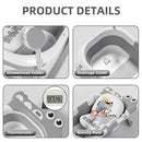 Collapsible Baby Bathtub for Newborn, Foldable Baby Bath Tub with Thermometer & Soft Floating Cushion & Drain Hole, Portable Travel Infant Bath Tubs for Newborns to Toddlers 0-36 Months Boys, Grey by TinyTreasures Baby Boutique
