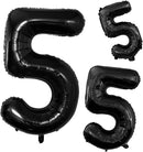GOER Black Foil Balloons Number 5,Huge Number Balloons for 5th 15th 25th 35th 45th Birthday Party Supplies Anniversary Decorations (3 pcs,42 inch,32 inch,16inch) by TinyTreasures Baby Boutique