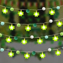 9.85Ft St Patricks Day Lights Garland 20 Pompoms 20 LEDs Green Lucky Clover Lights Shamrock String Lights with Timer for Indoor Bedroom Party Bar Garden St. Patrick's Day Decoration Green Irish Decor by CozyNest Decor