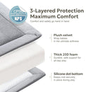 Ultra Soft 1.3" Thick Baby Play Mat for Floor, Large Velvet 71x59 Playpen Mat, Baby-Safe & Non-Slip Tummy Time Mat, Crawling Mat for Babies, Toddlers, Infants, Kids, Easy Care, Gray by TinyTreasures Baby Boutique