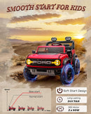 Ford Bronco 24V Ride on Toys for Boys & Girls, 2 Seater Kids Electric Car with Remote Control, Kids Ride on Truck with 4 Wheels Suspension, Led Lights, Safety Belt (24V, Red) by TinyTreasures Baby Boutique