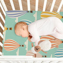 Hot Air Balloon Clouds Crib Sheets for Boys and Girls, Fitted Baby Crib Sheets Soft and Breathable Mini Crib Sheets 52 X 28 X 9 Inches by TinyTreasures Baby Boutique