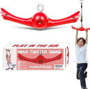 Ninja-Twister Swing Spins Set: Slackline Attachments - 360° Handle Twist-Spin Flips Toy Activate Ninja Powers Warrior Accessories Kids Hang Toys for Playground Backyard, Red by TinyTreasures Baby Boutique